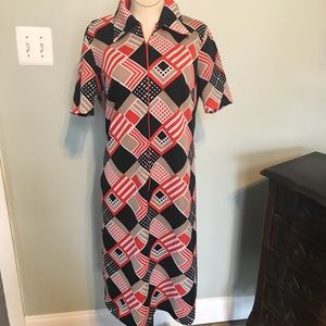 Vintage Abstract Polyester Dress
